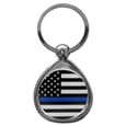 Thin Blue Line Navy Flag Chrome Key Chain